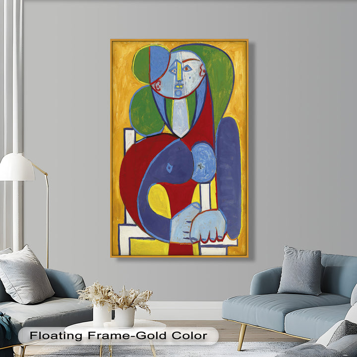 Color Harmony – Abstract Seated Woman Picasso Oil Painting