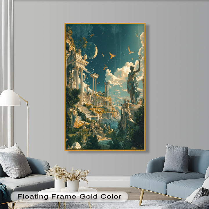 Majestic Temple of the Gods - Mythology Oil Painting