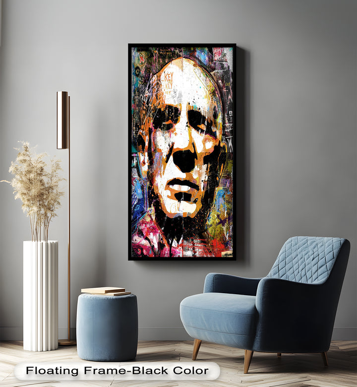 Graffiti Face Portrait Wall Art – Urban Abstract Oil Painting