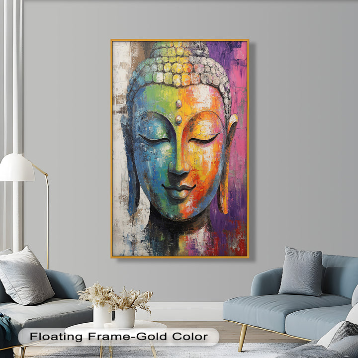 Colorful Buddha Wall Art – Religious Oil Painting