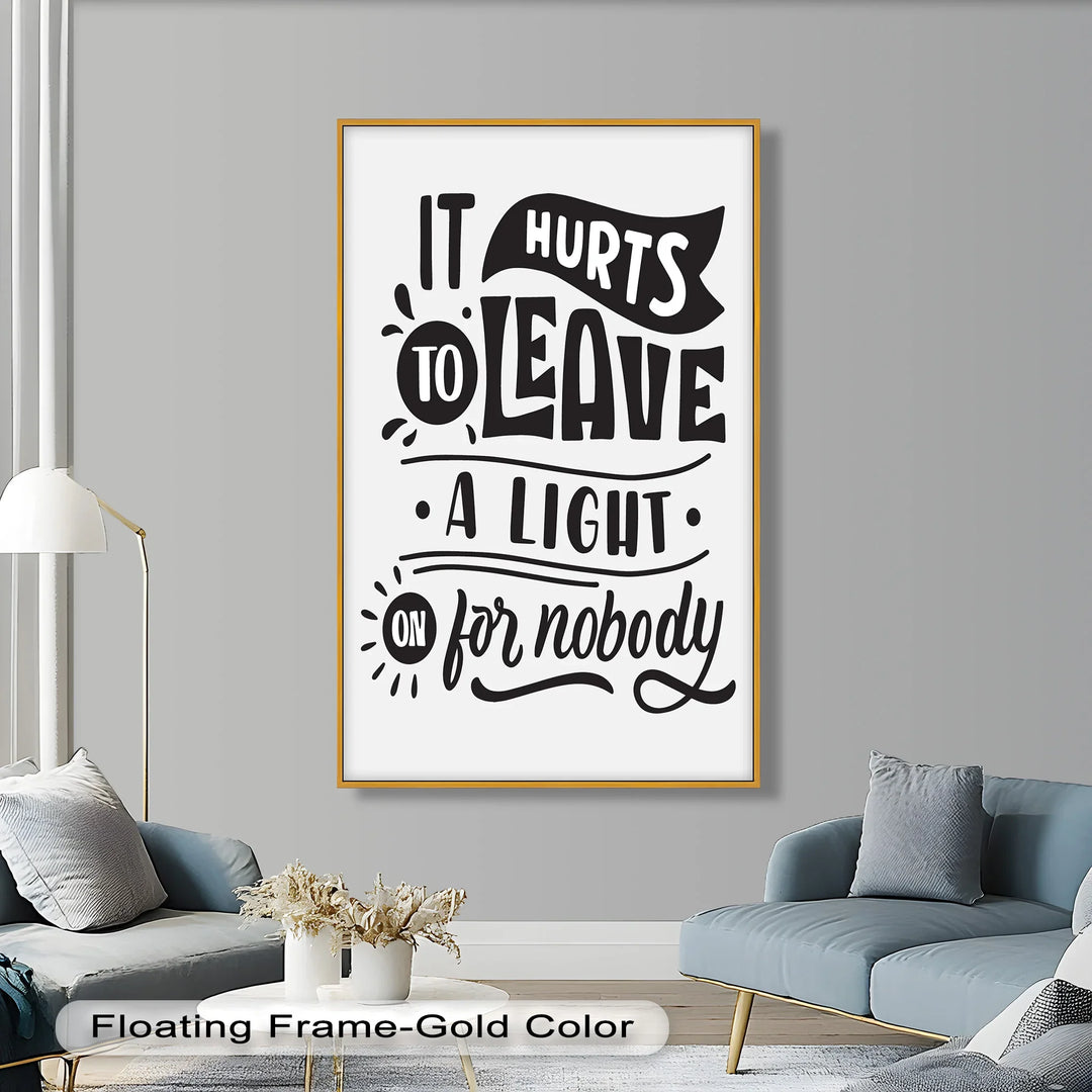 Leave a Light On – Typography Oil Painting - MyPhotoStation