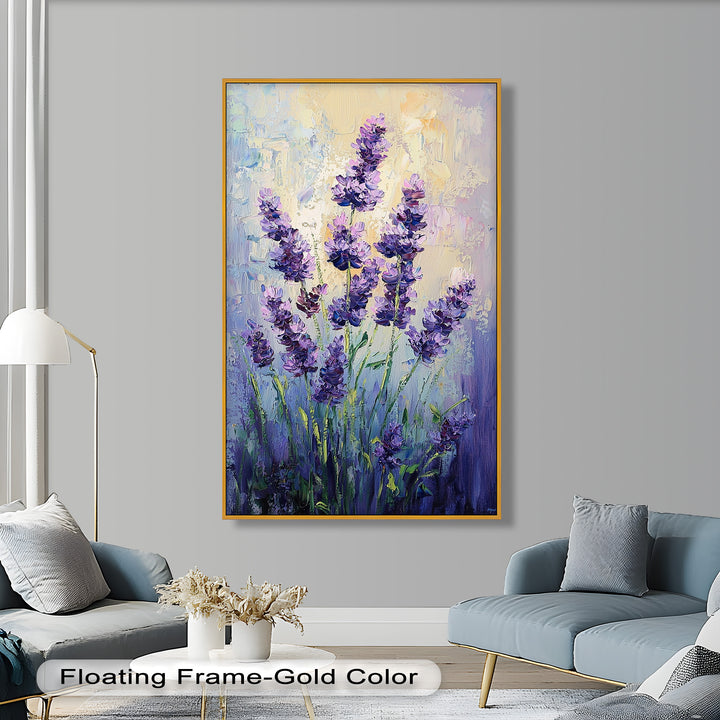 Impressionist Lavender Stalks - Flower Oil Painting
