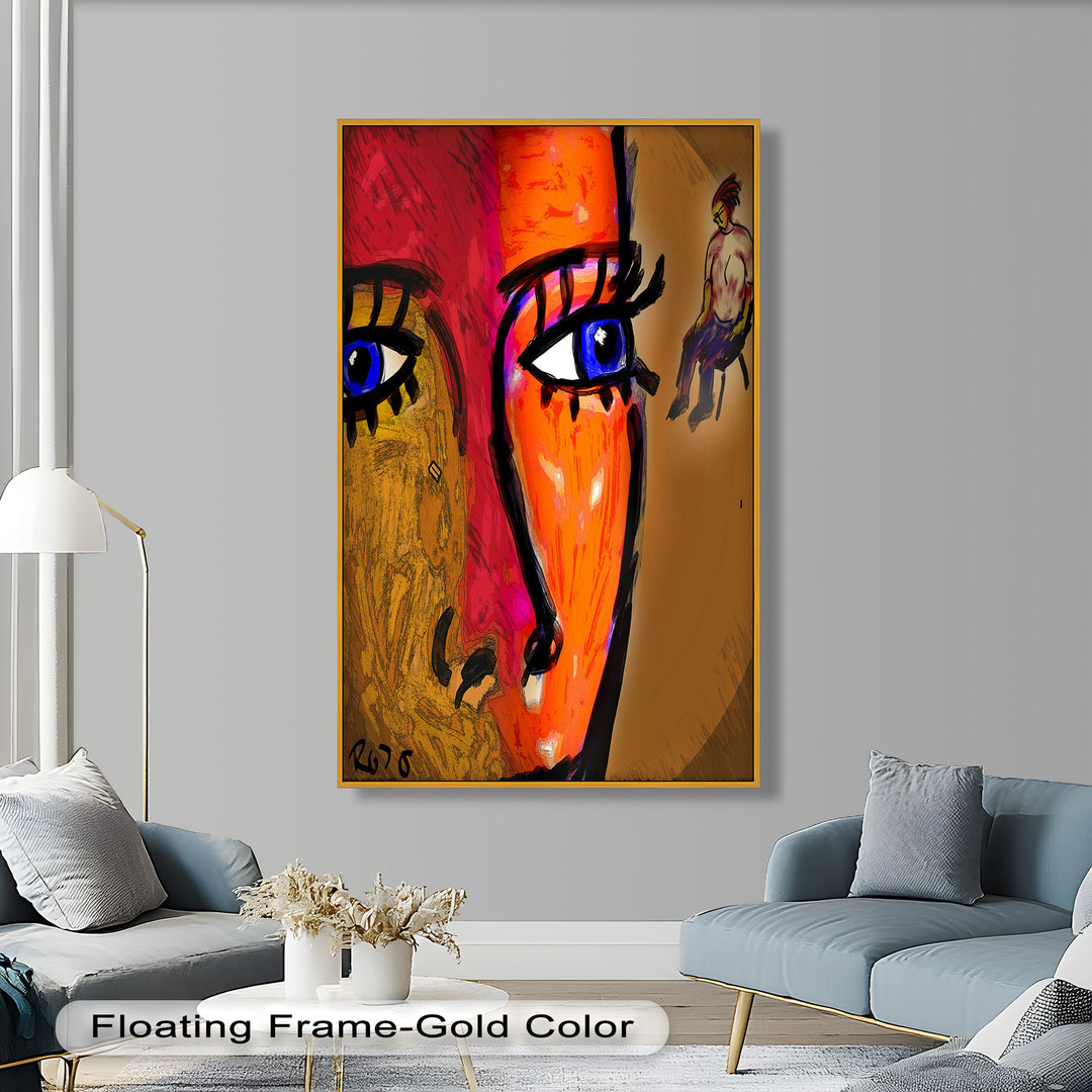 Vivid Gaze – Abstract Expressionist Portrait Oil Painting