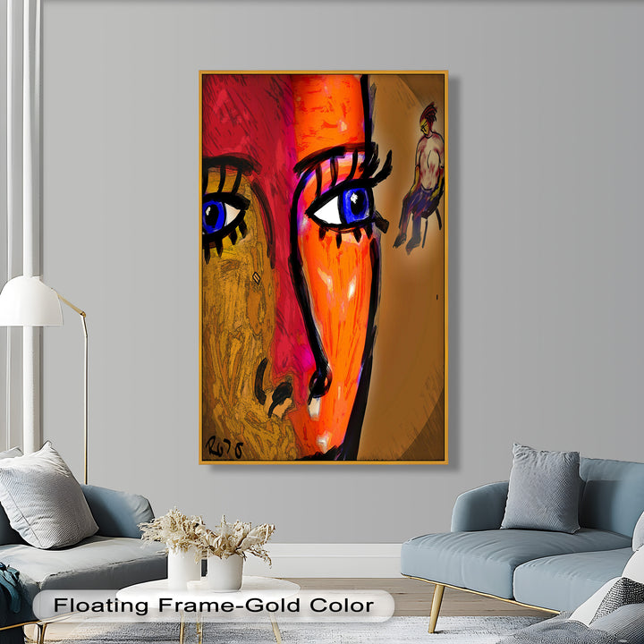 Vivid Gaze – Abstract Expressionist Portrait Oil Painting