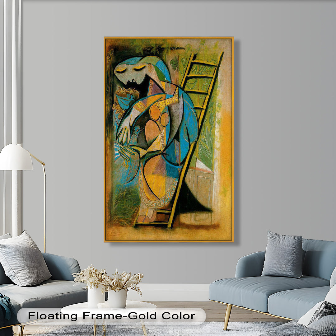The Nesting Spirit – Cubist Mother and Bird Picasso Oil Painting
