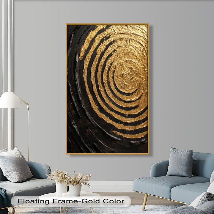 Golden Ripple Radiance – Luxuriöses abstraktes Ölgemälde