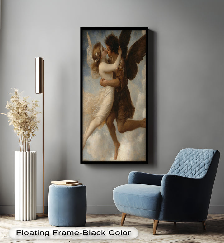 Celestial Embrace – Mythical Angelic Lovers Oil Painting