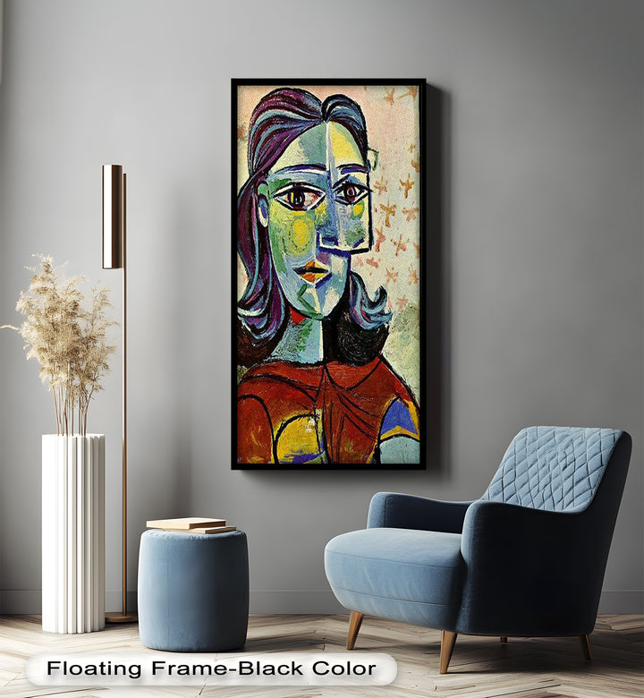 Colorful Portrait with Butterfly Accents - Picasso Oil Painting