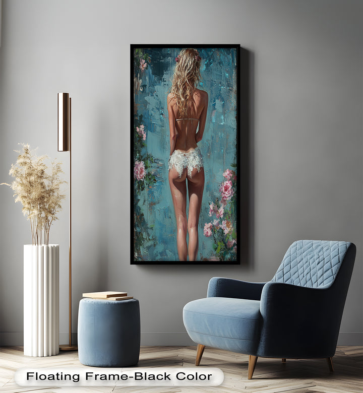 Floral Reverie – Dreamlike Summer Nude Oil Painting
