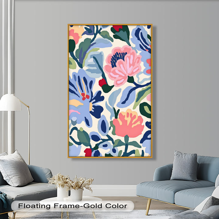 Bold Garden Whimsy – Lebendiges Boho-Blumen-Ölgemälde