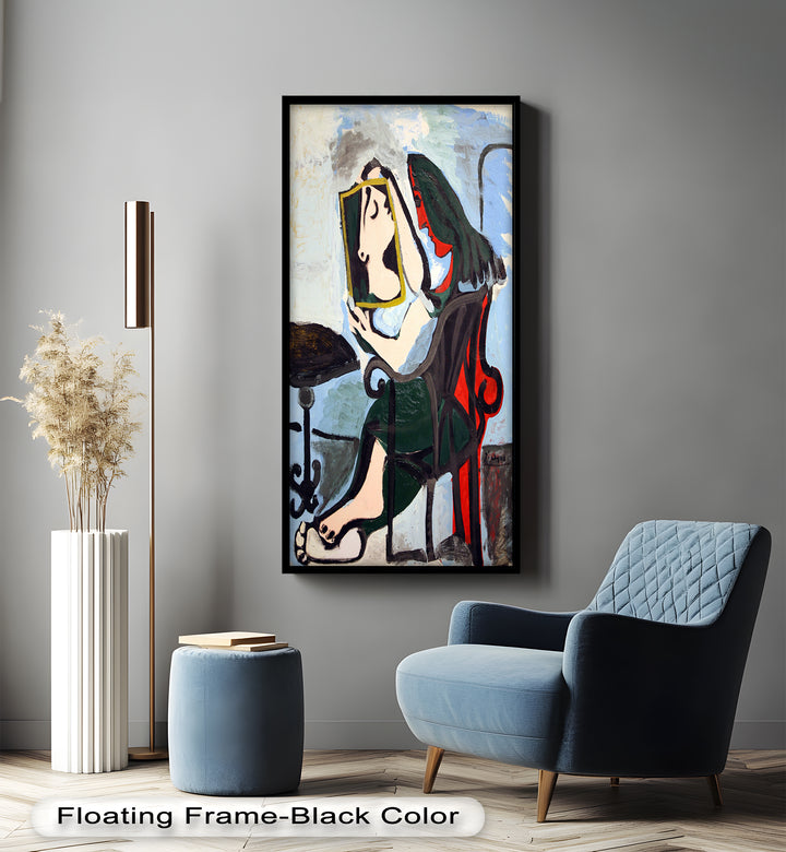 Woman with Mirror – Abstract Reflection Picasso Oil Painting