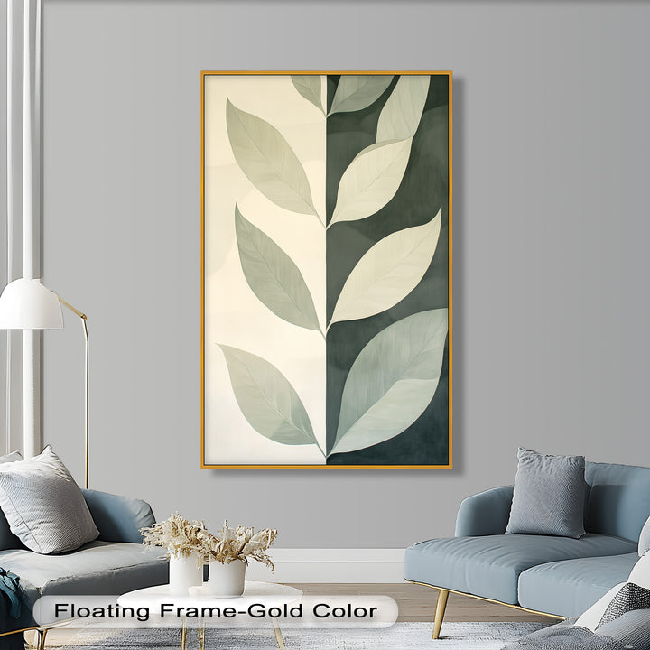 Minimalist Leaf  – Monochrome Botanical Oil Painting