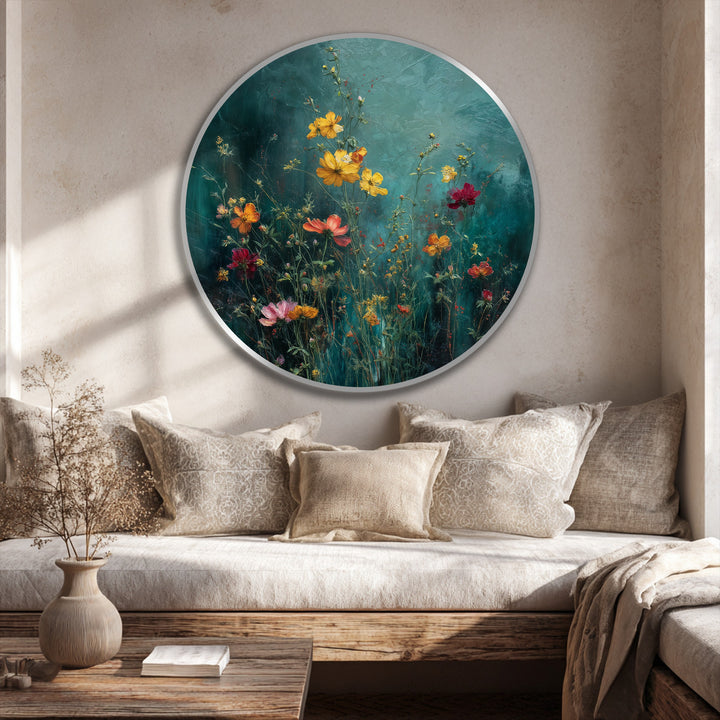 meadow flowers circular art
