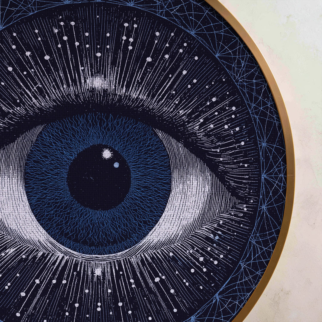 Lienzo redondo con estampado de Visión Cósmica – Arte abstracto celestial para pared