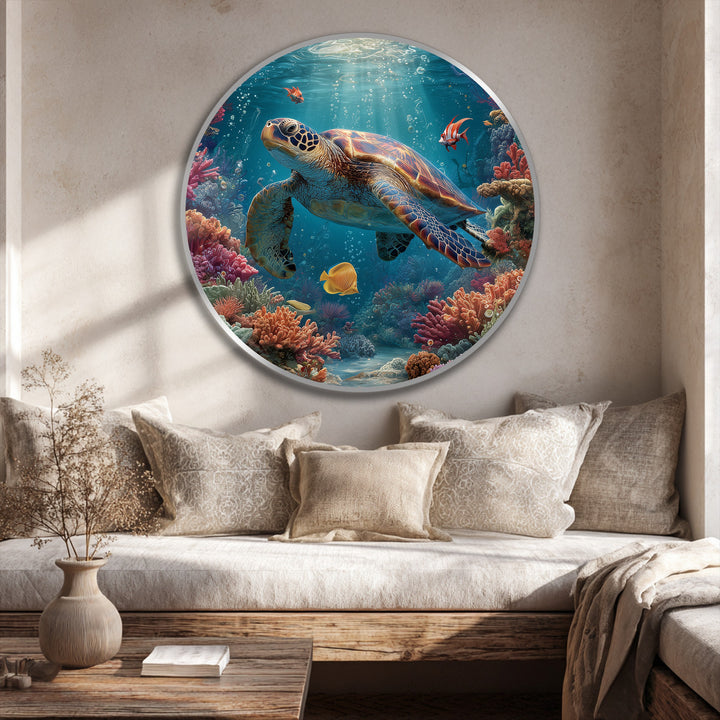 sea turtle underwater painting
