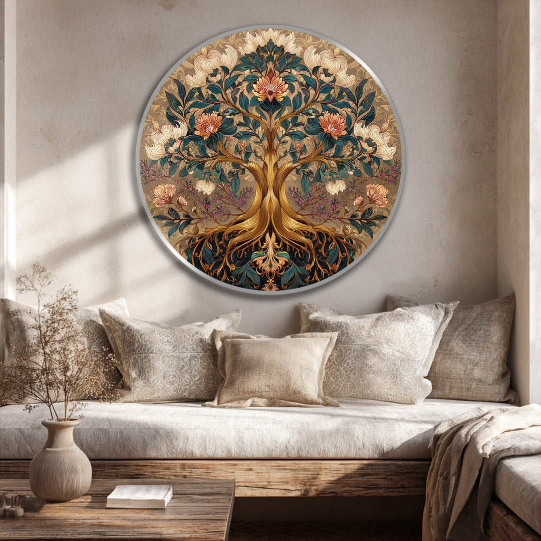 Ornate Bloom – Decorative Floral Tree Oil Painting