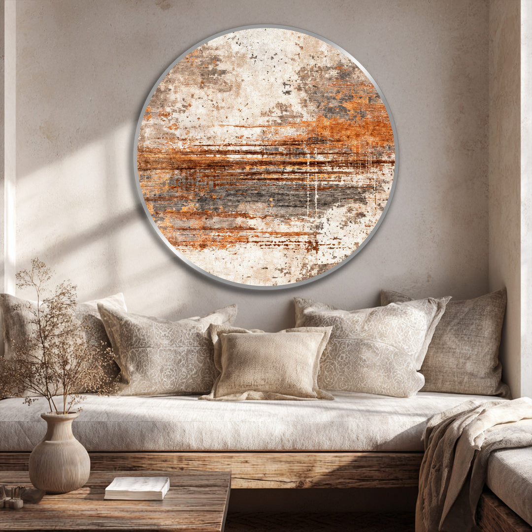 distressed abstract round artwork