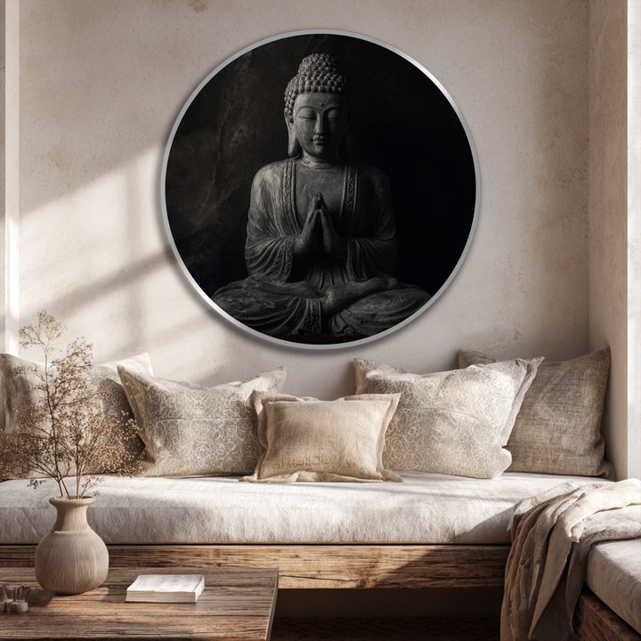 round yoga studio wall decor