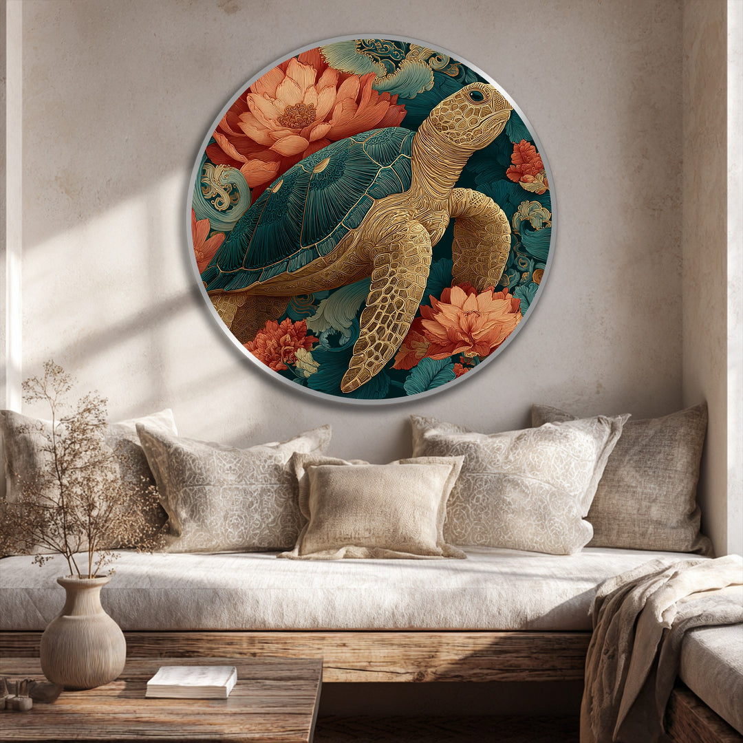 turtle abstract floral painting