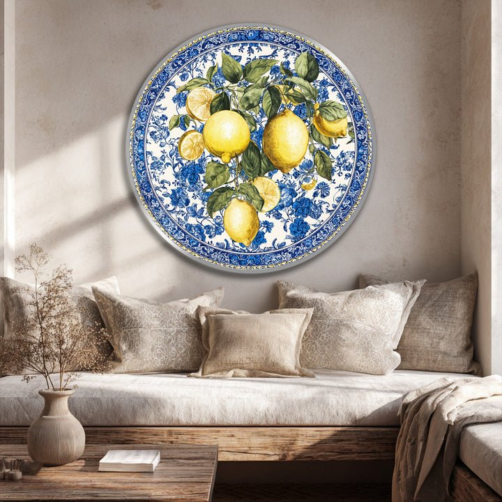 lemon and floral wall art