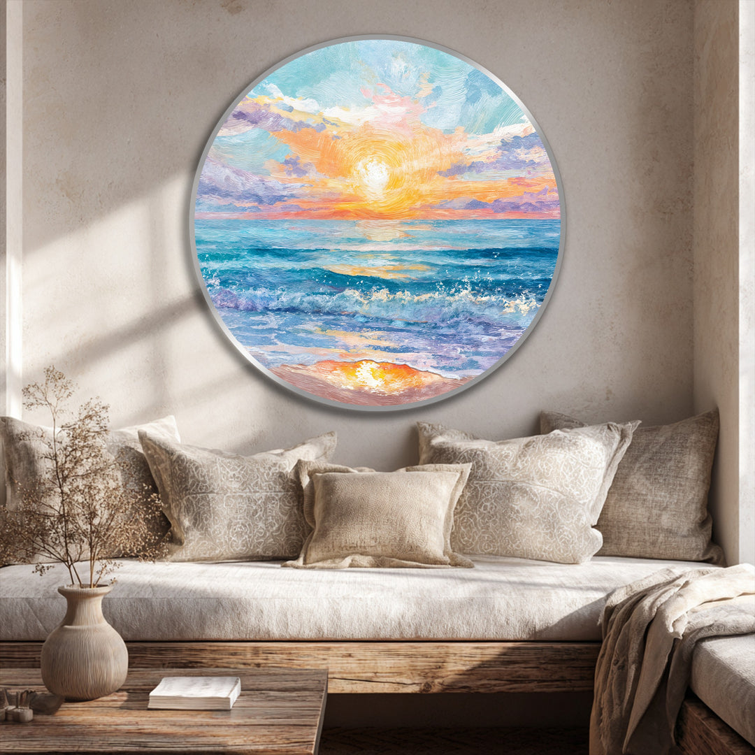 sunrise seascape oil painting