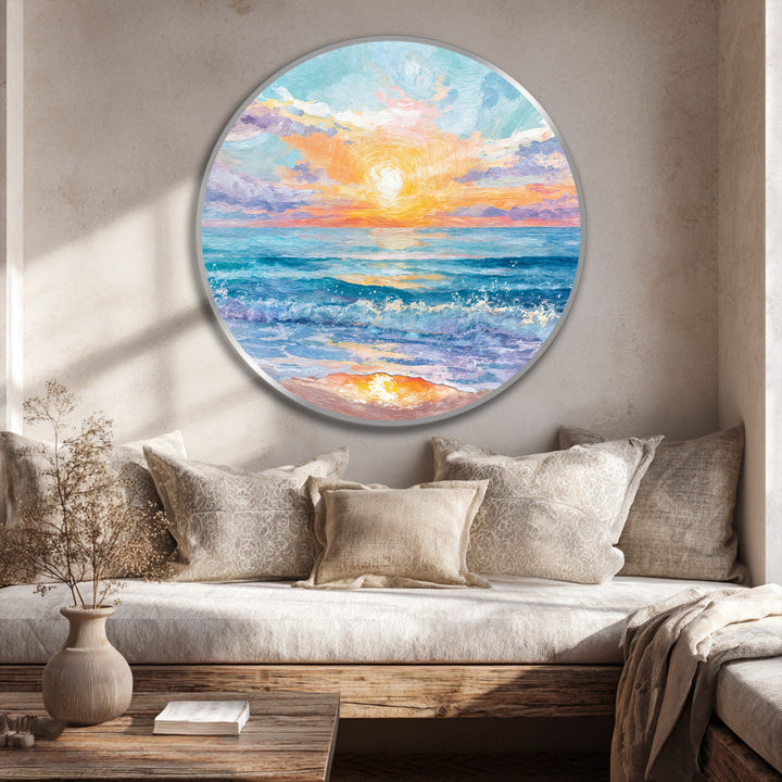 sunrise seascape oil painting