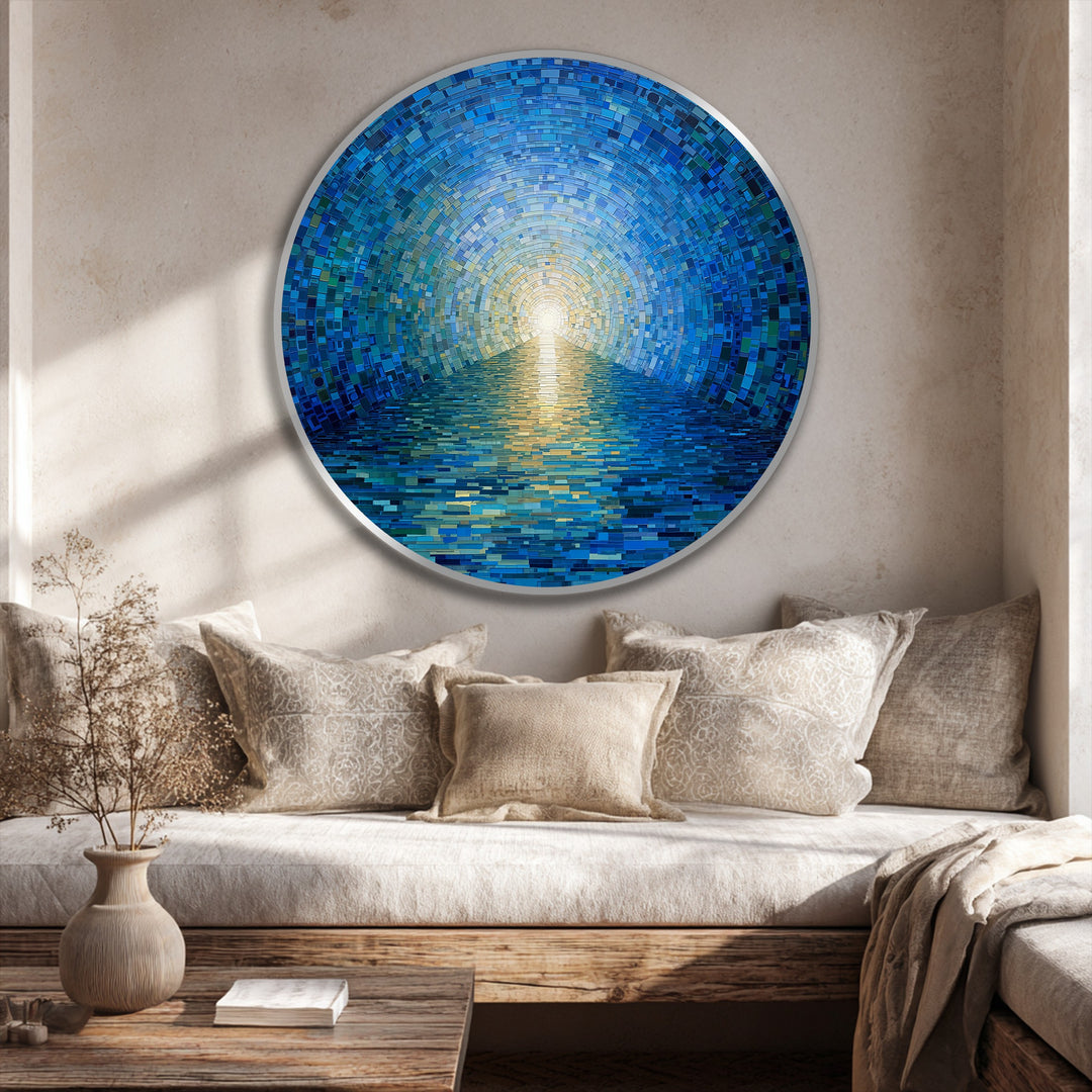 deep blue modern wall decor