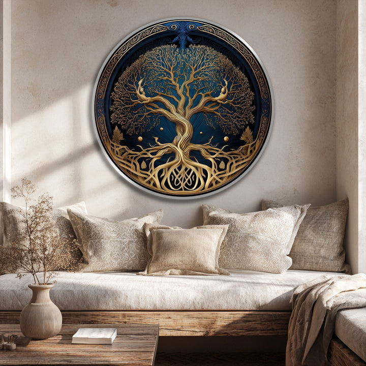golden branches oil painting