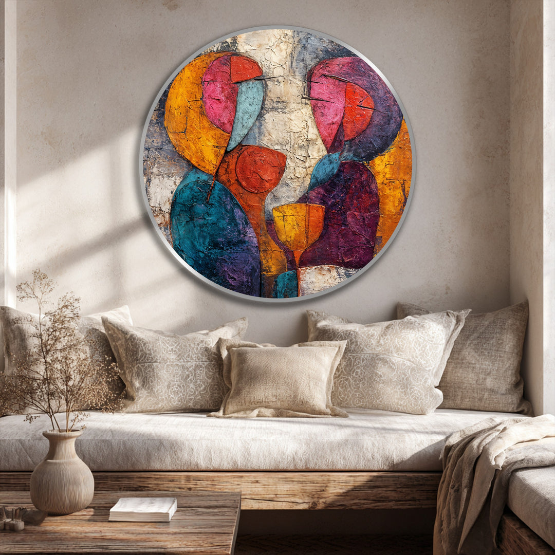 Susurros sobre el vino – Ronda de amantes abstractos Cuadro al óleo