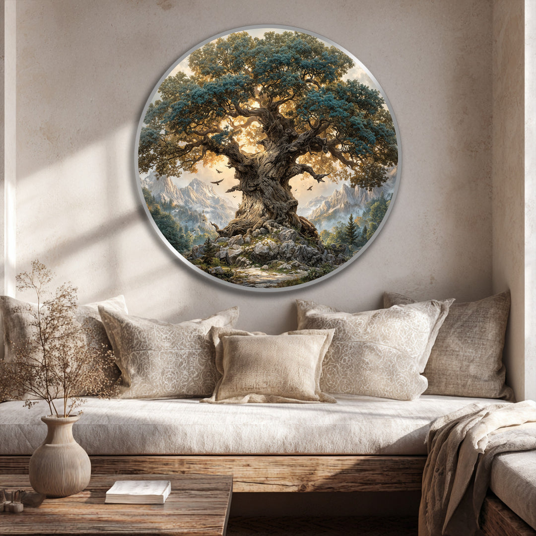Oval der kosmischen Wellen Wandspiegel  – Moderner, geschichteter Metallspiegel