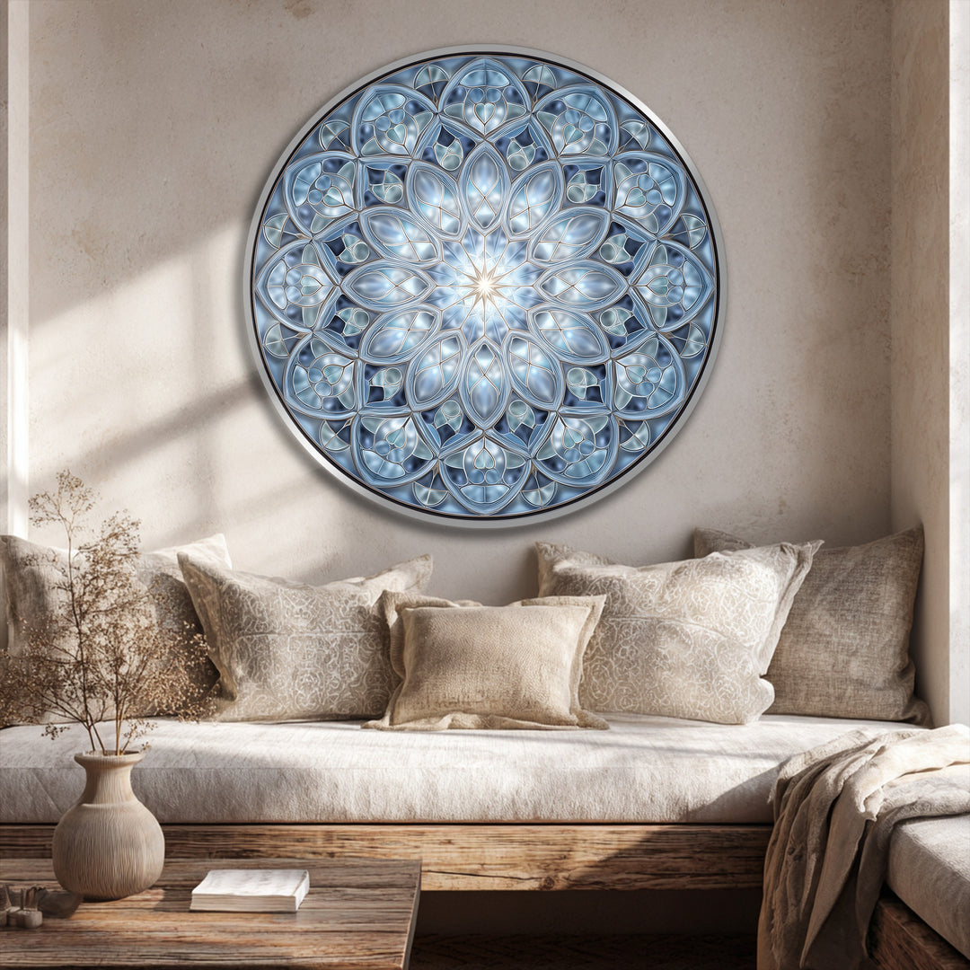 geometric round oil artwork