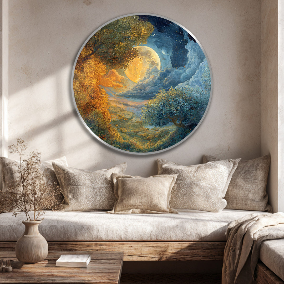 Moonlit Harmony – Dreamlike Landscape Oil Painting