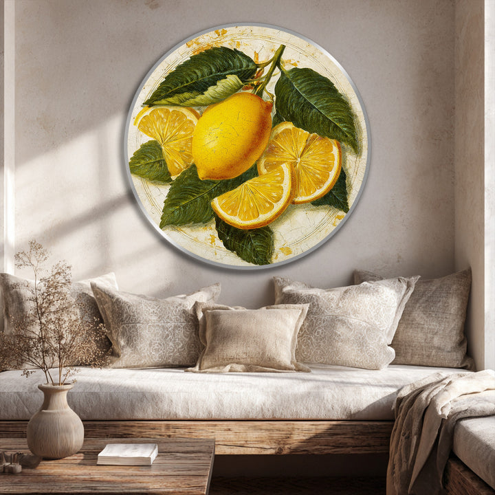 lemon and leaves oil artwork