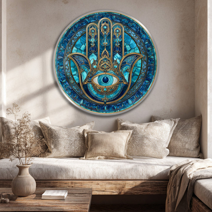 circular evil eye artwork