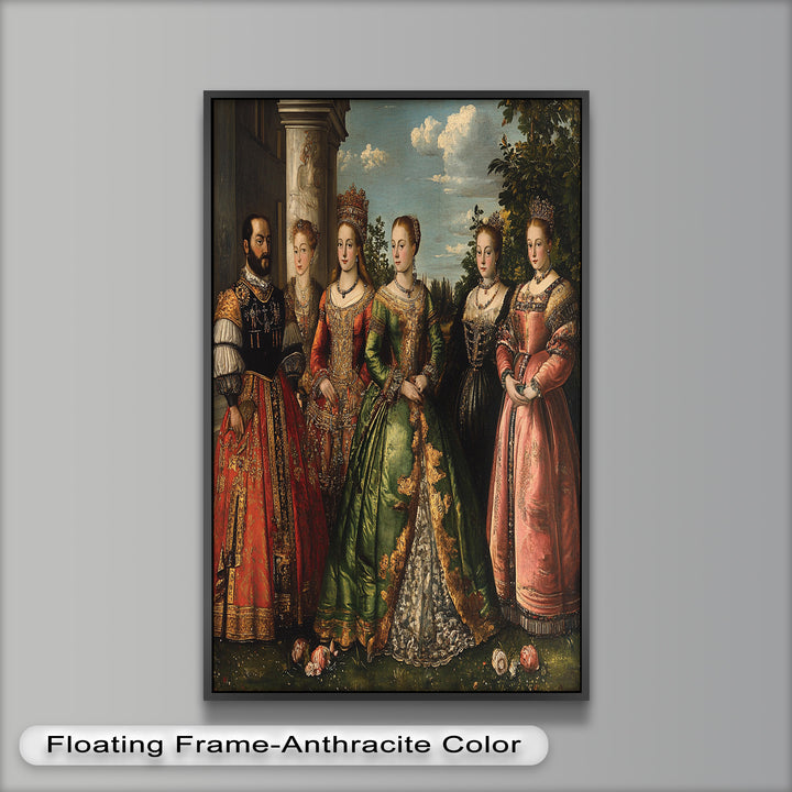 Königliches Hofporträt – Ölgemälde der Renaissance-Aristokratie