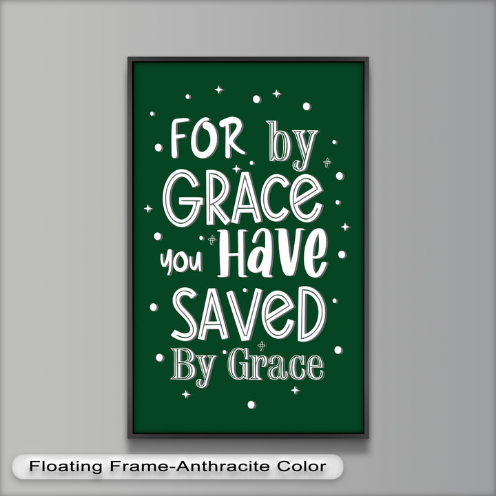 Saved by Grace – Christian Bible Verse Oil Painting