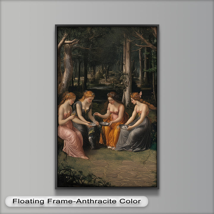 Forest Nymphs at the Spring – Mythical Gathering Oil Painting