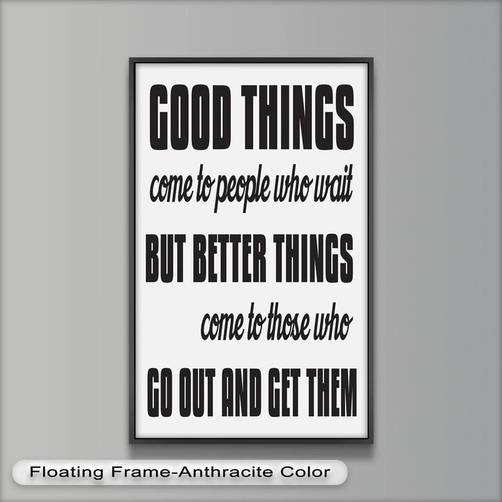 Powerful Typography Oil Painting – Inspirational Quote Wall Art for Go-Getters
