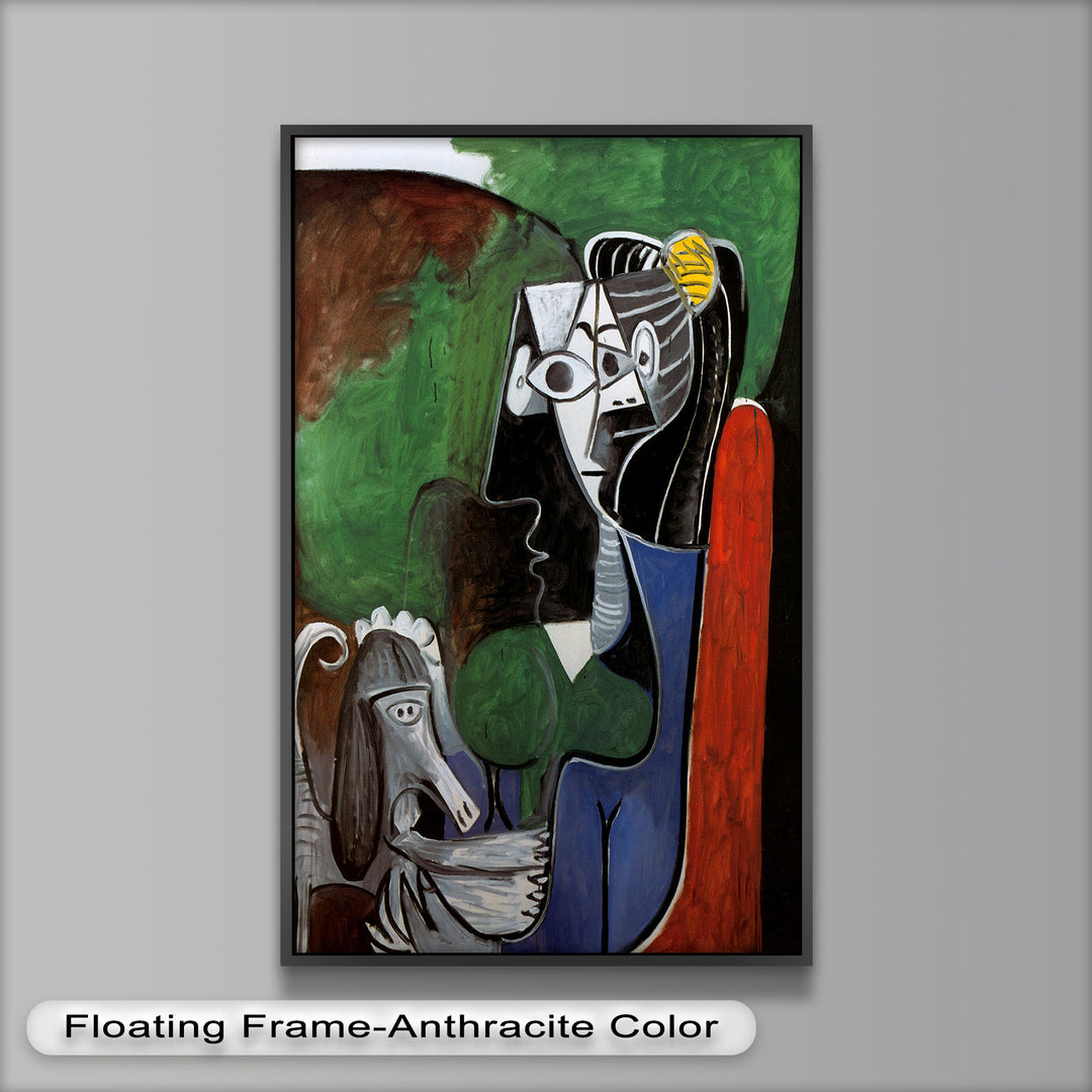 Lady with Poodle – Surreal Cubist Portrait Picasso Oil Painting