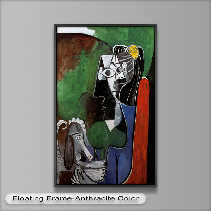 Lady with Poodle – Surreal Cubist Portrait Picasso Oil Painting