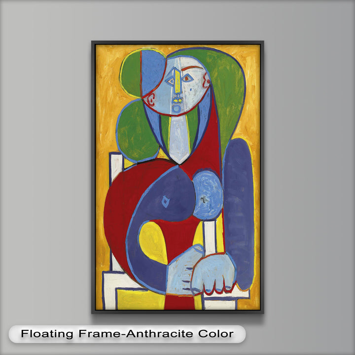 Color Harmony – Abstract Seated Woman Picasso Oil Painting