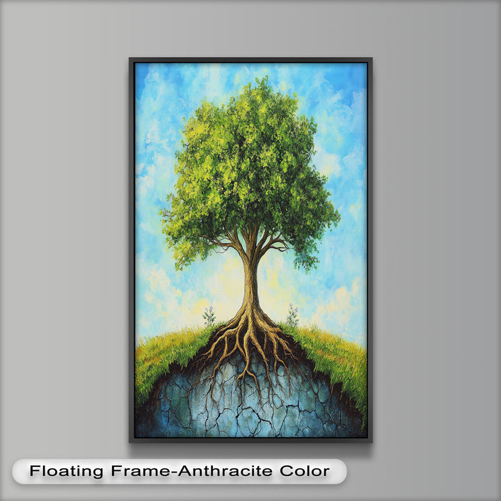 Firmly Planted – Tree of Faith with Roots Oil Painting