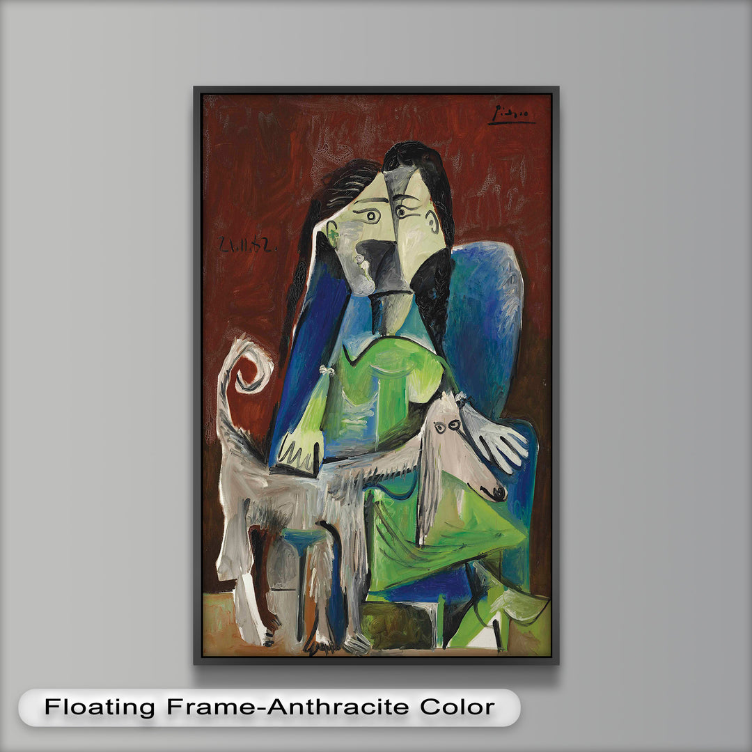 Woman with Afghan Hound – Picasso Oil Painting