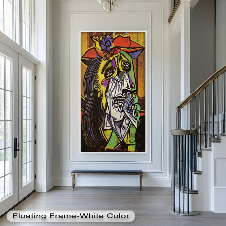 Woman Weeping in Red Hat – Emotional Cubist Expression Picasso Oil Painting