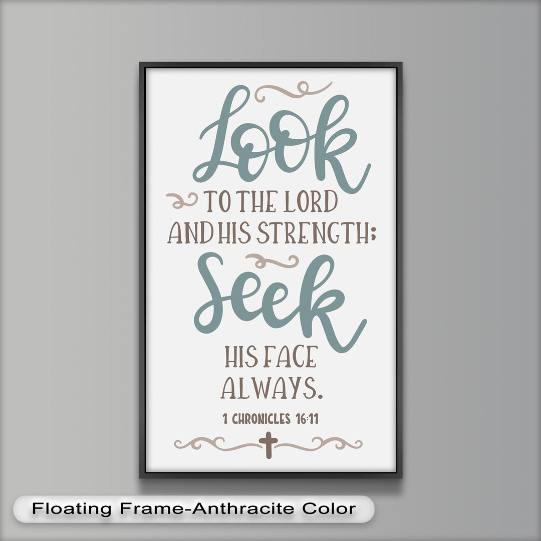 Rustic Christian Oil Painting – “Look & Seek” Bible Quote Wall Art
