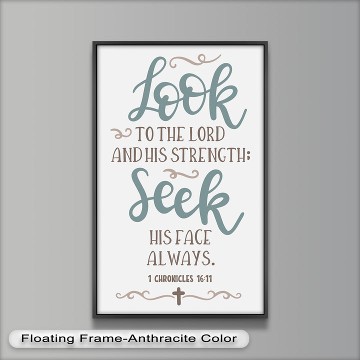 Rustic Christian Oil Painting – “Look & Seek” Bible Quote Wall Art
