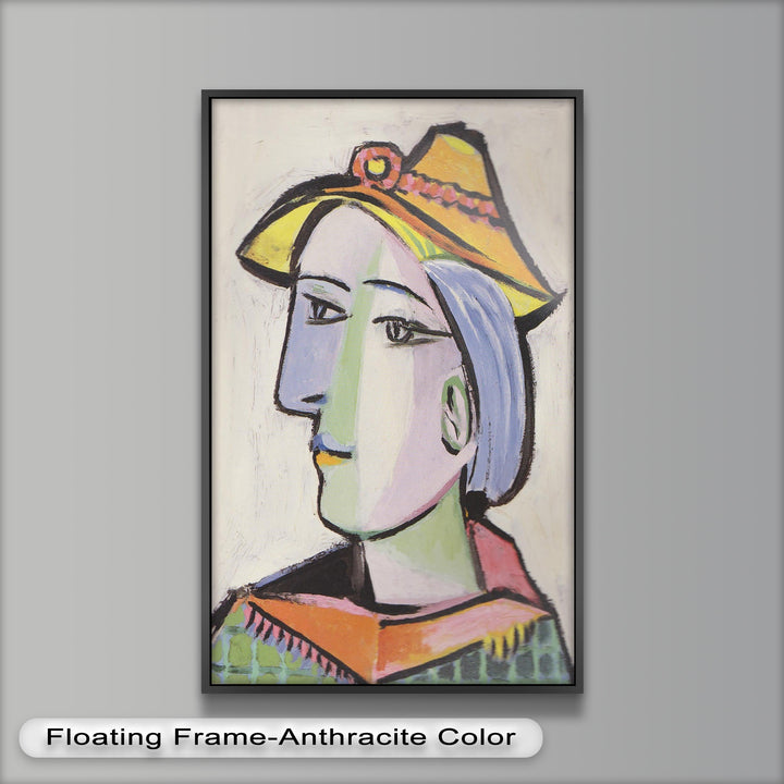 Tranquil Gaze – Picasso-Inspired Side Profile Oil Painting