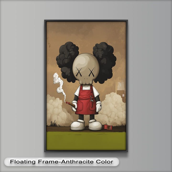 Red Apron Rebel – KAWS Ölgemälde