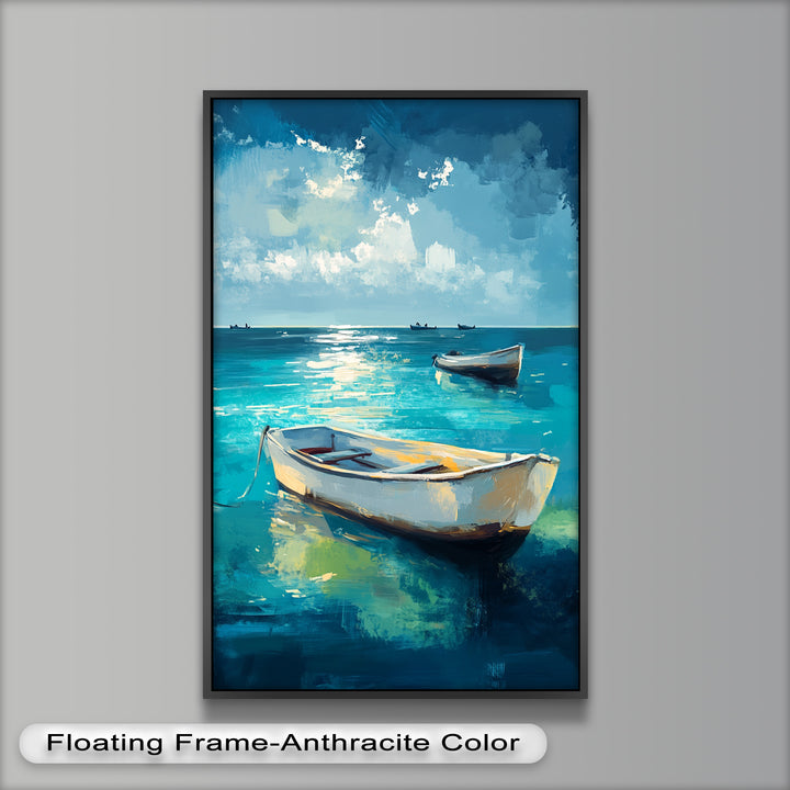 Still Waters at Sea – Boat Oil Painting