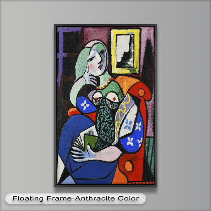 Woman with a Book – Cubist Interior Portrait Picasso Oil Painting